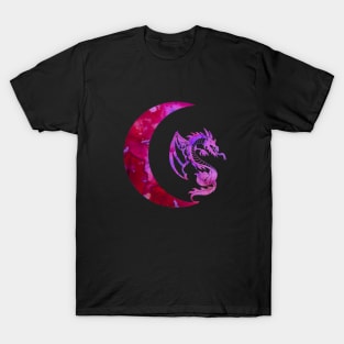 Purple Crescent Moon and Dragon T-Shirt